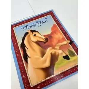 Birthday Express THANK YOU Cards & Envelopes Party Horse Power Equestrian USA 17