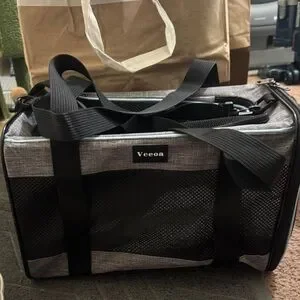 Black and Gray Cat Carrier