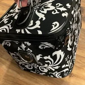 Black and Pink Makeup Case with Mirror