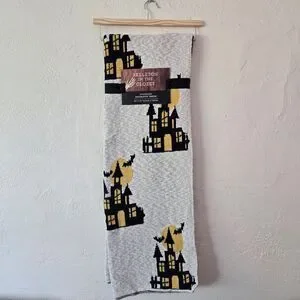 Black and White Haunted Mansion throw blanket