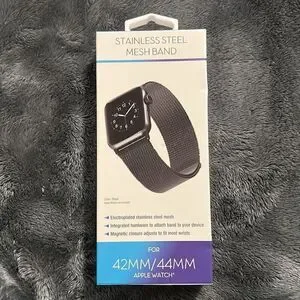 BLACK Apple Watch Stainless Steel Mesh Band 42MM/44MM
