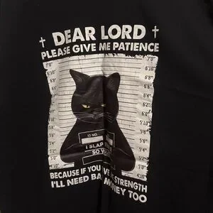 Black Dramatic T-Shirt With Graphic Design And Message