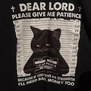 Black Dramatic T-Shirt With Graphic Design And Message