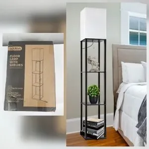Black Floor Lamp with Shelves Black Floor Lamp with Shelves