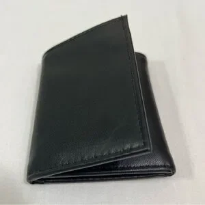 Black Leather Trifold Wallet