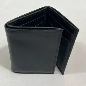 Black Leather Trifold Wallet
