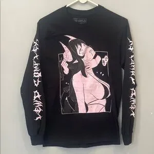 Black Long Sleeve Graphic Tee Black Long Sleeve Graphic Tee