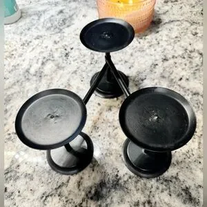 Black Metal Candle Holder 18x5in