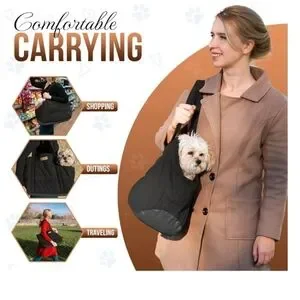 Black Pet Carrier Sling Bag NEW