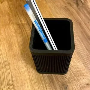 Black Ribbed Pen Holder