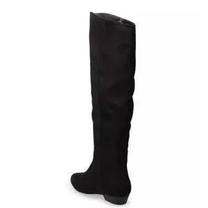 Black Suede Knee High Boots