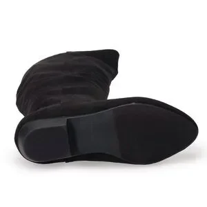 Black Suede Knee High Boots