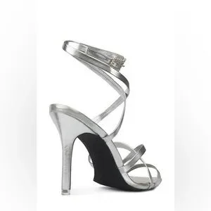 BLACK SUEDE STUDIO Kimora Strappy Sandal In Silver Metallic