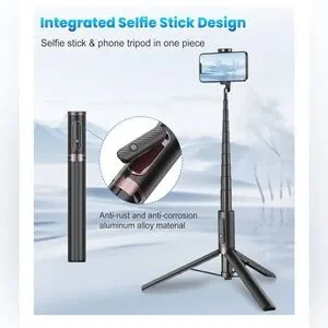 Black Tripod & Selfie Stick With Wireless Remote