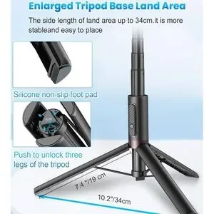 Black Tripod & Selfie Stick With Wireless Remote