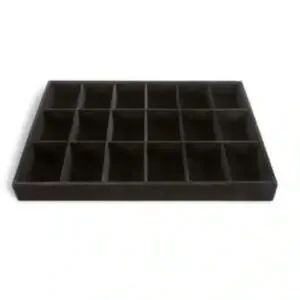 Black Velvet 18 Place Jewelry Makeup Nail Polish Hair Bows Pins Tray