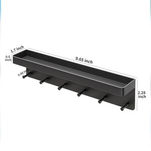 Black Wall-Mounted Hook Rack