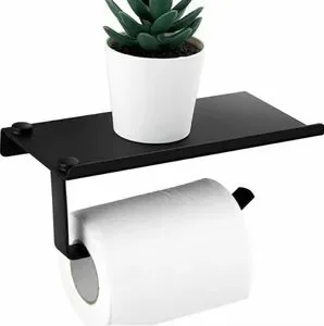 Black Wall-Mounted Toilet Paper Holder