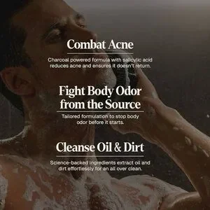 Black Wolf Body Wash 1 Liter Salicylic Acid Charcoal Helps Acne Breakouts 33.8oz