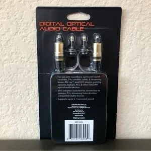 Blackweb Digital Optical Audio Cable Mini Adapters 6FT 6 Feet New In Package