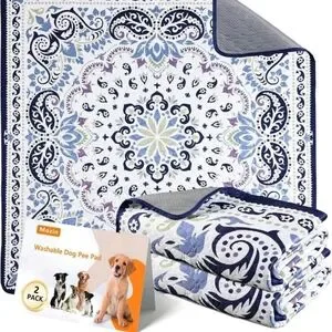 Blue and White Washable Dog Pee Pads 2 PACK OF 18X24