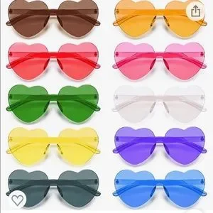 Blue Heart Shaped Sunglasses