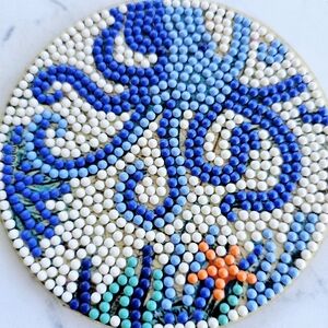 Blue Octopus Coaster Handmade Ocean Sea Life