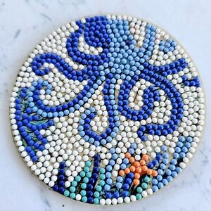 Blue Octopus Coaster Handmade Ocean Sea Life