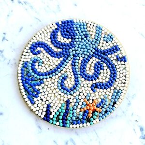 Blue Octopus Coaster Handmade Ocean Sea Life
