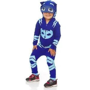 Blue PJ Masks One Piece Pajamas Sz 3T Hooded PJ Masks Pajamas