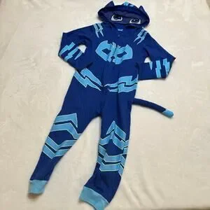 Blue PJ Masks One Piece Pajamas Sz 3T Hooded PJ Masks Pajamas