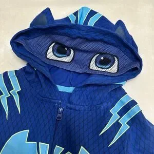 Blue PJ Masks One Piece Pajamas Sz 3T Hooded PJ Masks Pajamas
