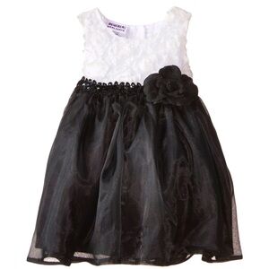 Blueberi Boulevard Black and White Sleeveless Flower Sash Dress Size 3T
