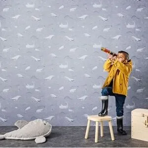 BN Walls Blue Children's Wallpaper With Whales 220733 Doodleedo 2 Rolls