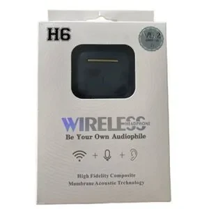 BNIB H6 Wireless V5.2 AirPods Dark Blue box AirPods and charger
