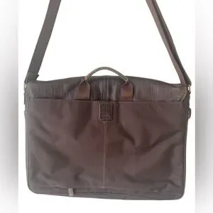 Boconi Bryant Brown Leather Double Buckle Messenger Bag Travel Distressed