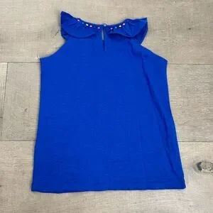 Boden Brilliant Blue Top With Colorful Accents