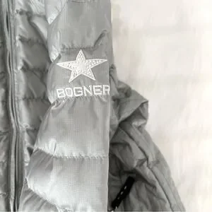 Bogner Kids Silver Down Ski Jacket with Hoodie (M)