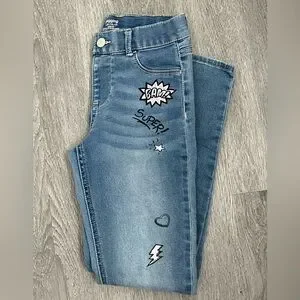 BOGO Wonder Nation Jeggings With Fun Patches Large 10-12
