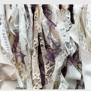 Boho Cream And Purple Fabric Garland