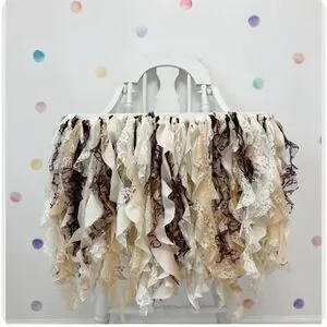 Boho Cream And Purple Fabric Garland