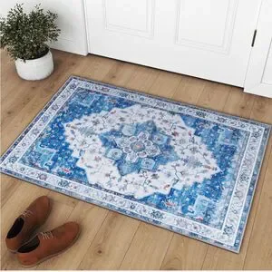 Boho Tribal Rug - 2x3 Entryway Rug /Doormat Non-Slip Washable Low-Pile NEW
