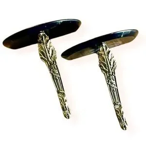 Bombay Co Hollywood Regency Brass Black Marble Wall Display Shelves Set Of 2 VTG