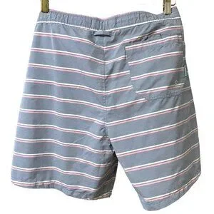 BONOBOS Swim Trunks Mens XL Blue Stripe Adjustable Waist 7" Inseam Board Shorts