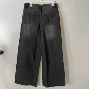 Boohoo Man Super Baggy Rigid Jeans Washed Black 30