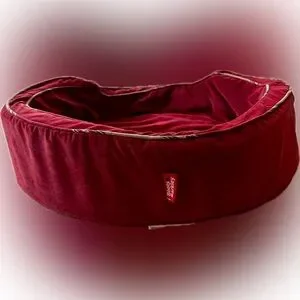 BOOTS & BARKLEY SMALL PLUSH PET BED DOG CAT PUPPY CUDDLE COMFY SOFT RED BURGUNDY