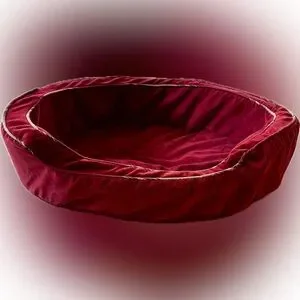 BOOTS & BARKLEY SMALL PLUSH PET BED DOG CAT PUPPY CUDDLE COMFY SOFT RED BURGUNDY