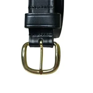 Boston Leather Men's Off Duty Belt Black 1.25" Wide LARGE 40" Strap EUC