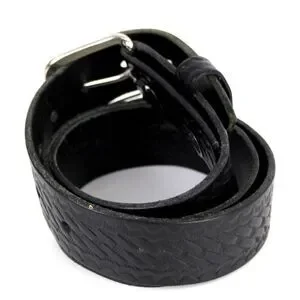 Boston TOOLED BLACK GENUINE LEATHER 1.5"Wd CASUAL DRESS MEN'S BELT Sz 34 (T6