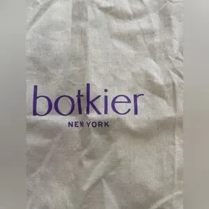 Botkier Beige Cotton Purple Drawstring Dustbag Cover Travel Bag